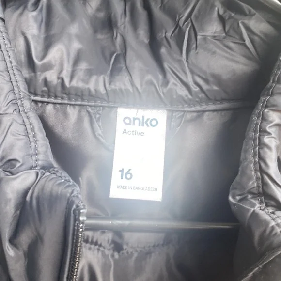 Active Womens Packable Puffer Jacket Size 16 ANKO Black NWOT winter autumn coat - Picture 2 of 5